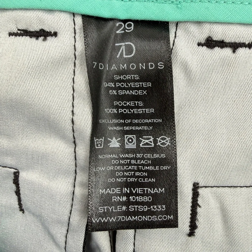 7 Diamonds Zion Performance Strech Shorts Mens 29 Grey Micro Pattern Golf